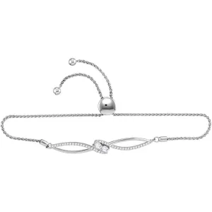 10kt White Gold Womens Round Diamond 2-stone Bracelet 3/4 Cttw