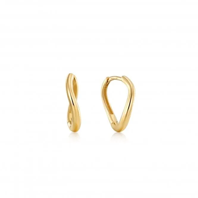 14ct Gold Magma Huggie Hoop Earrings EAU004-03YG