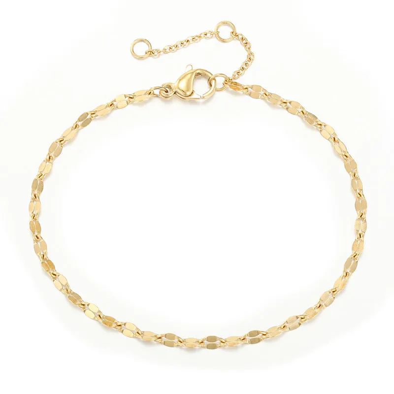 14k Gold Chain Bracelet Women's 316L Titanium Steel Bracelet