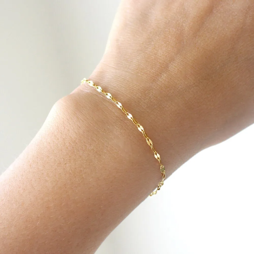 14k Gold Chain Bracelet Women's 316L Titanium Steel Bracelet