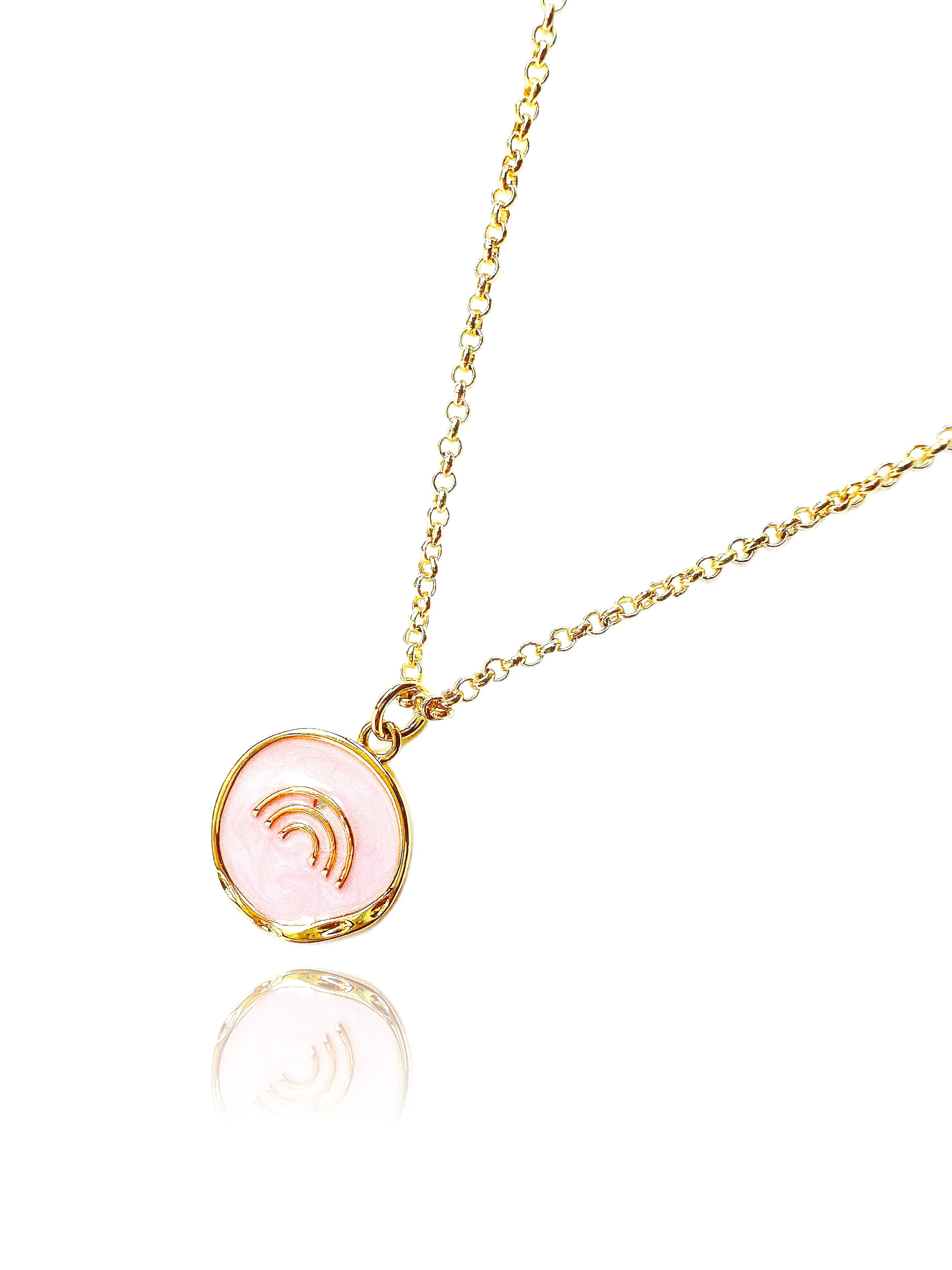 14k Gold-Filled Pink Rainbow Coin Necklace