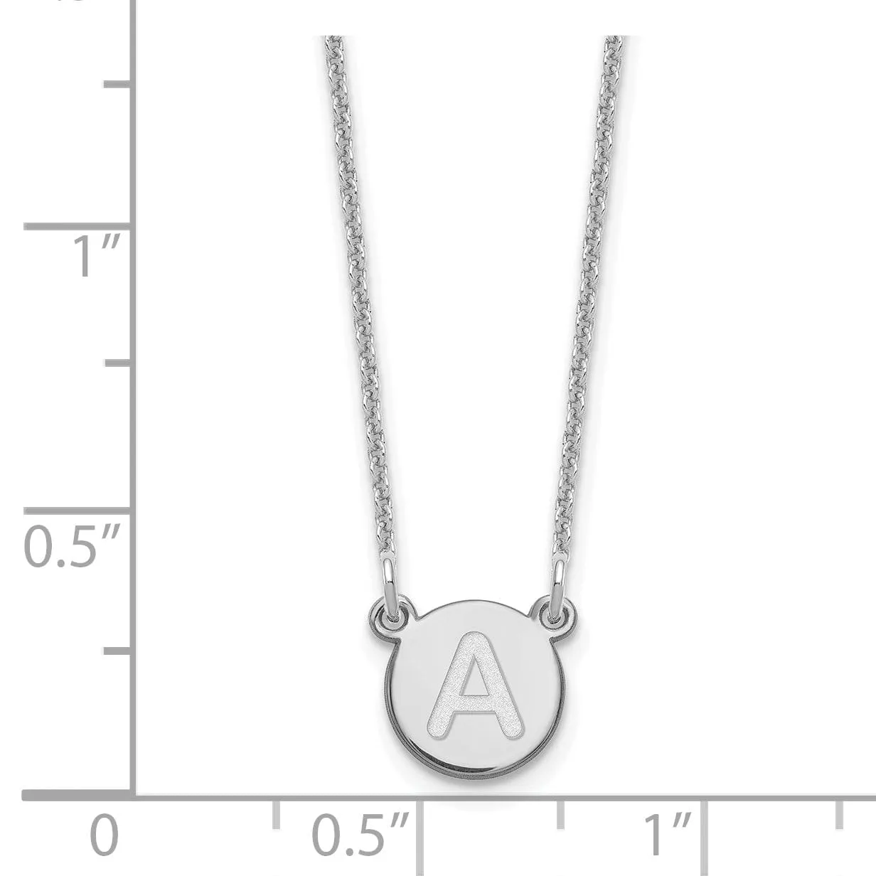 14k White Gold Tiny Circle Block Letter B Initial Pendant and Necklace