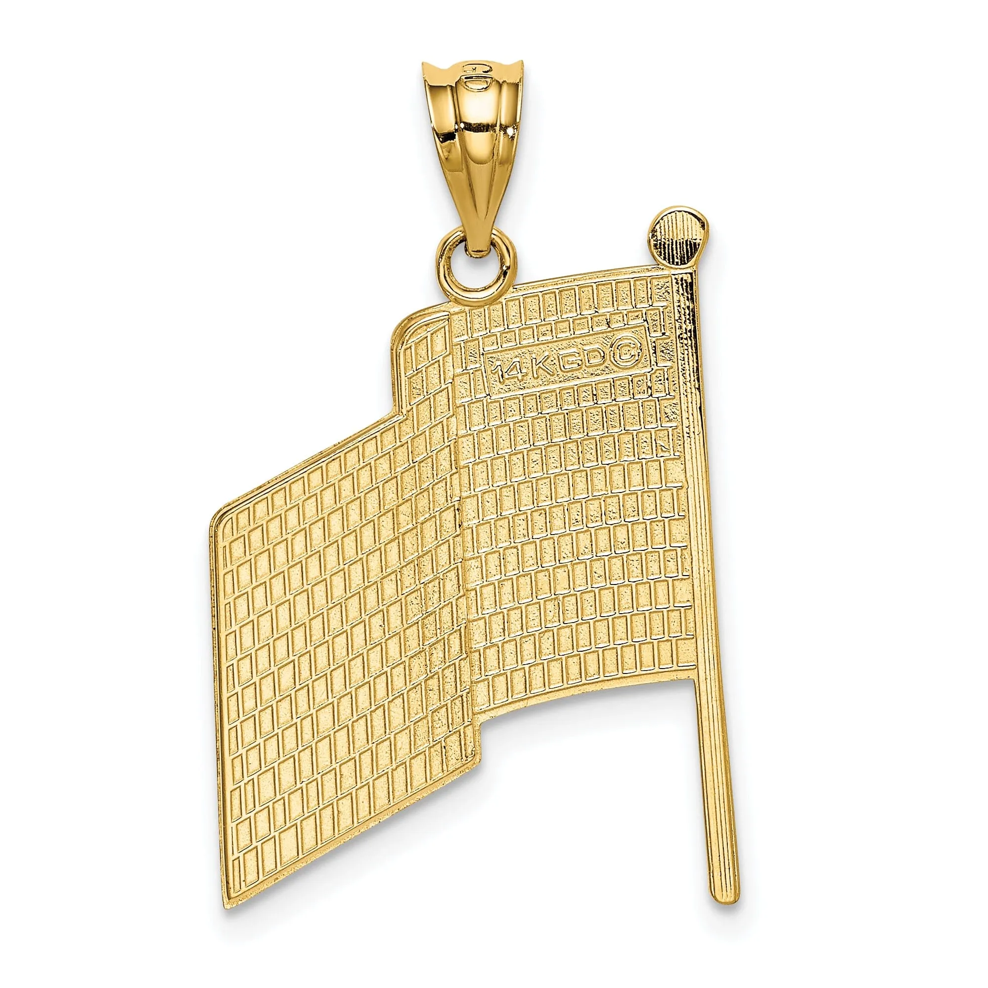 14k Yellow Gold Enameled Flag Pendant