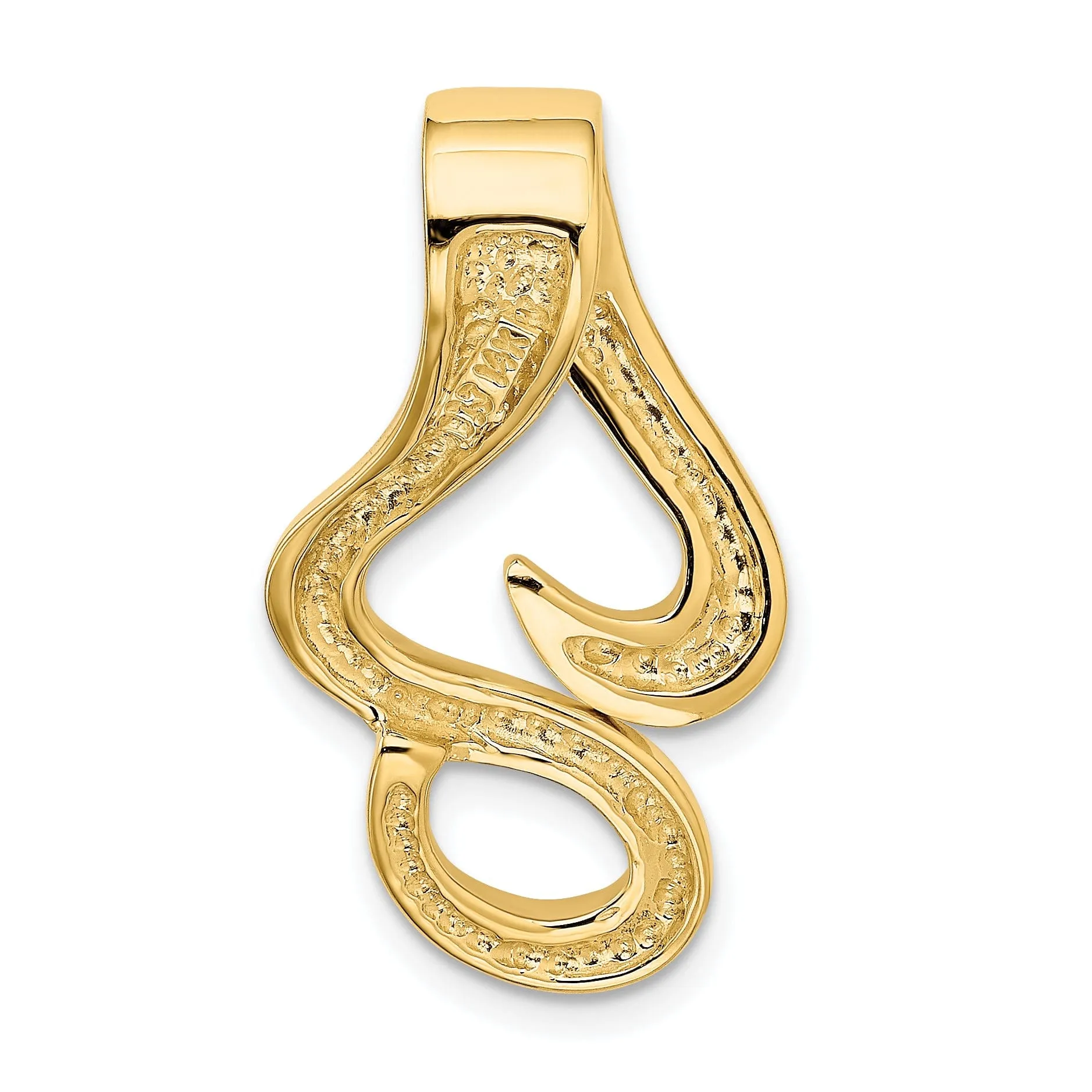 14k Yellow Gold Fancy Omega Slide Pendant