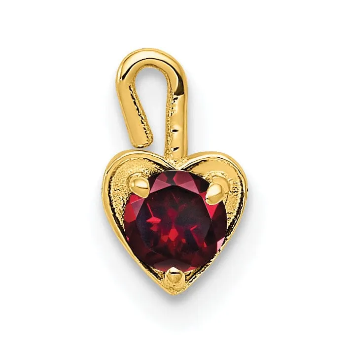 14k Yellow Gold July Birthstone Heart Charm