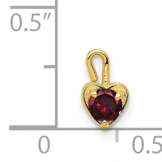 14k Yellow Gold July Birthstone Heart Charm