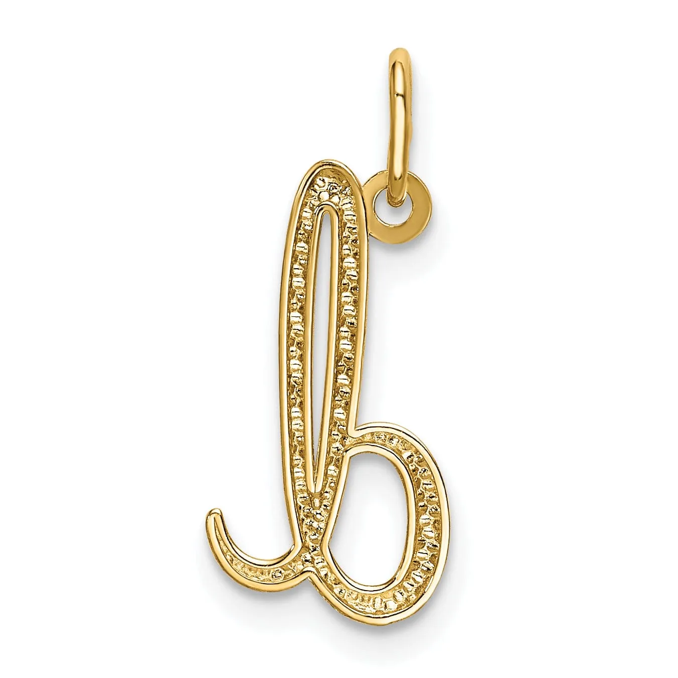 14K Yellow Gold Lower Case Script Letter D Initial Pendant