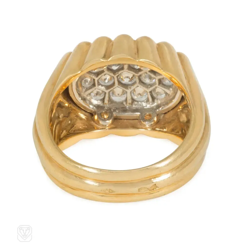 1960s Van Cleef & Arpels diamond and gold Tartelette ring