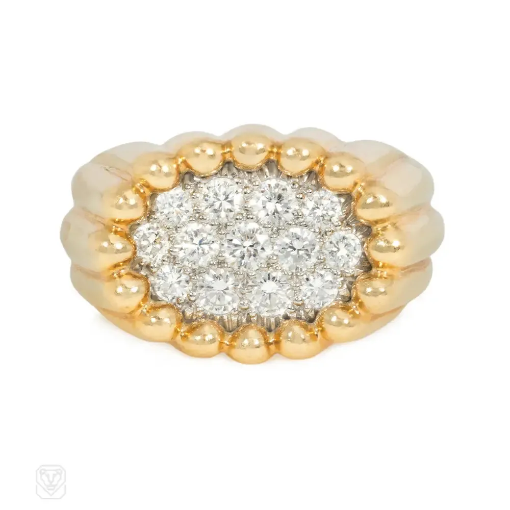 1960s Van Cleef & Arpels diamond and gold Tartelette ring