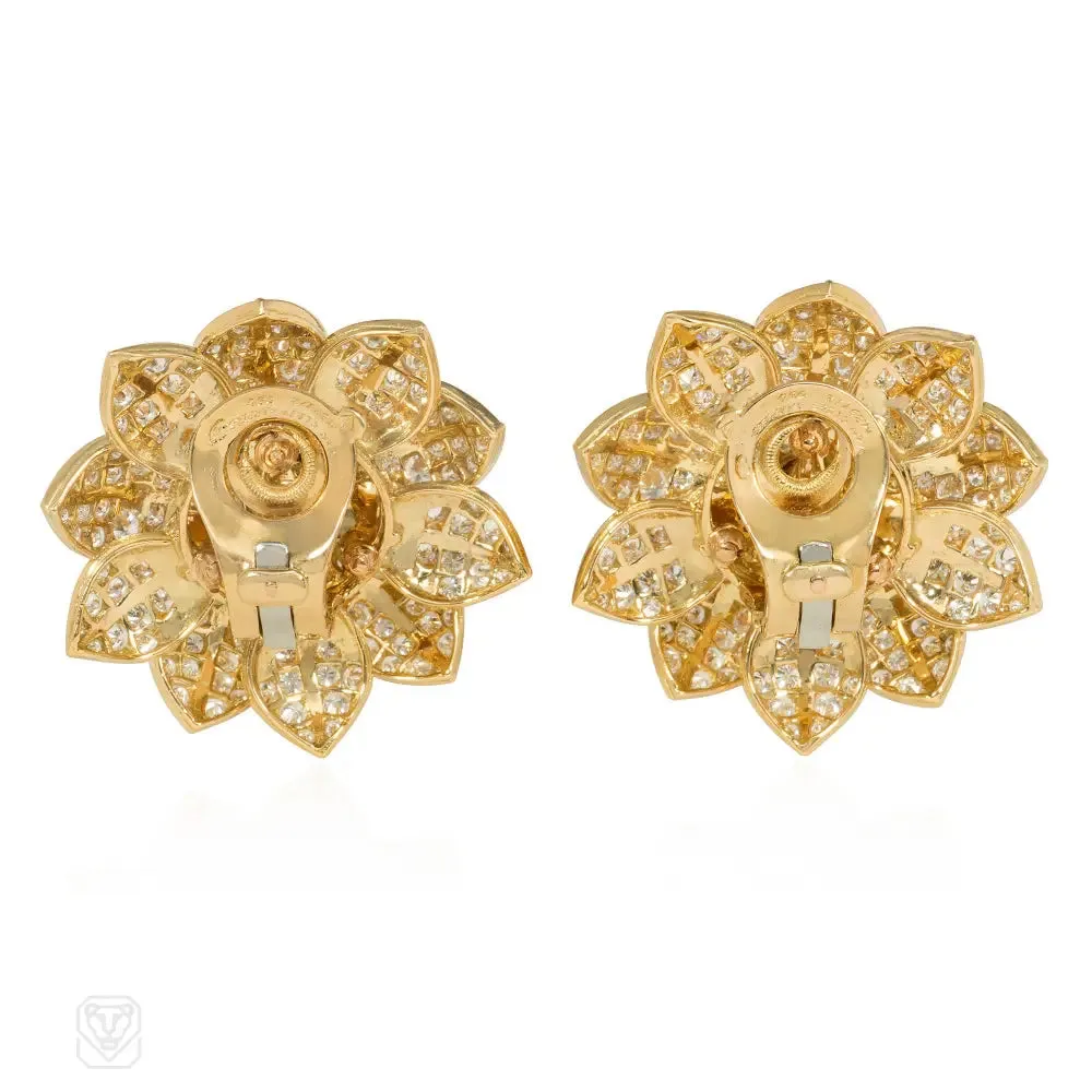 1960s Van Cleef & Arpels diamond-set flower earrings