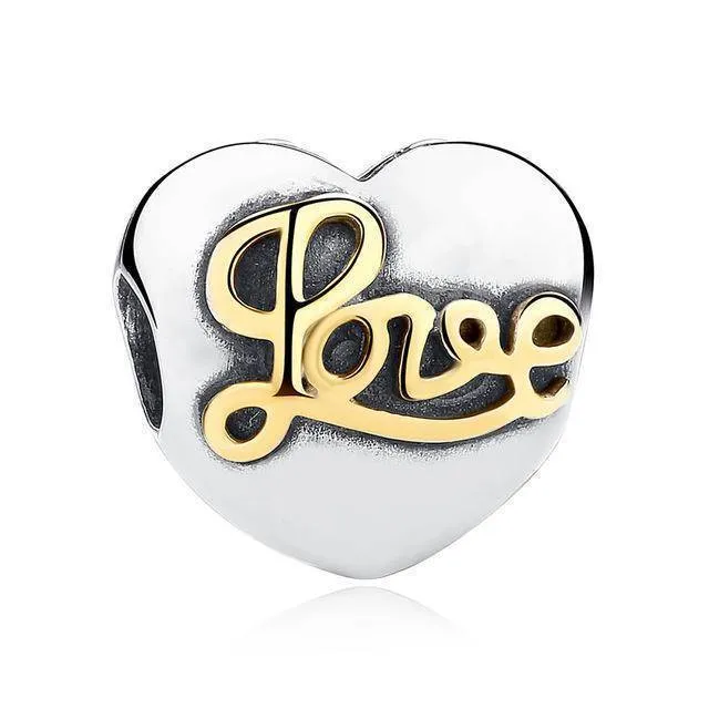 27 Styles of Hearts - 100% Authentic 925 Sterling Silver Charm Beads,  Fits Pan Charm Bracelets