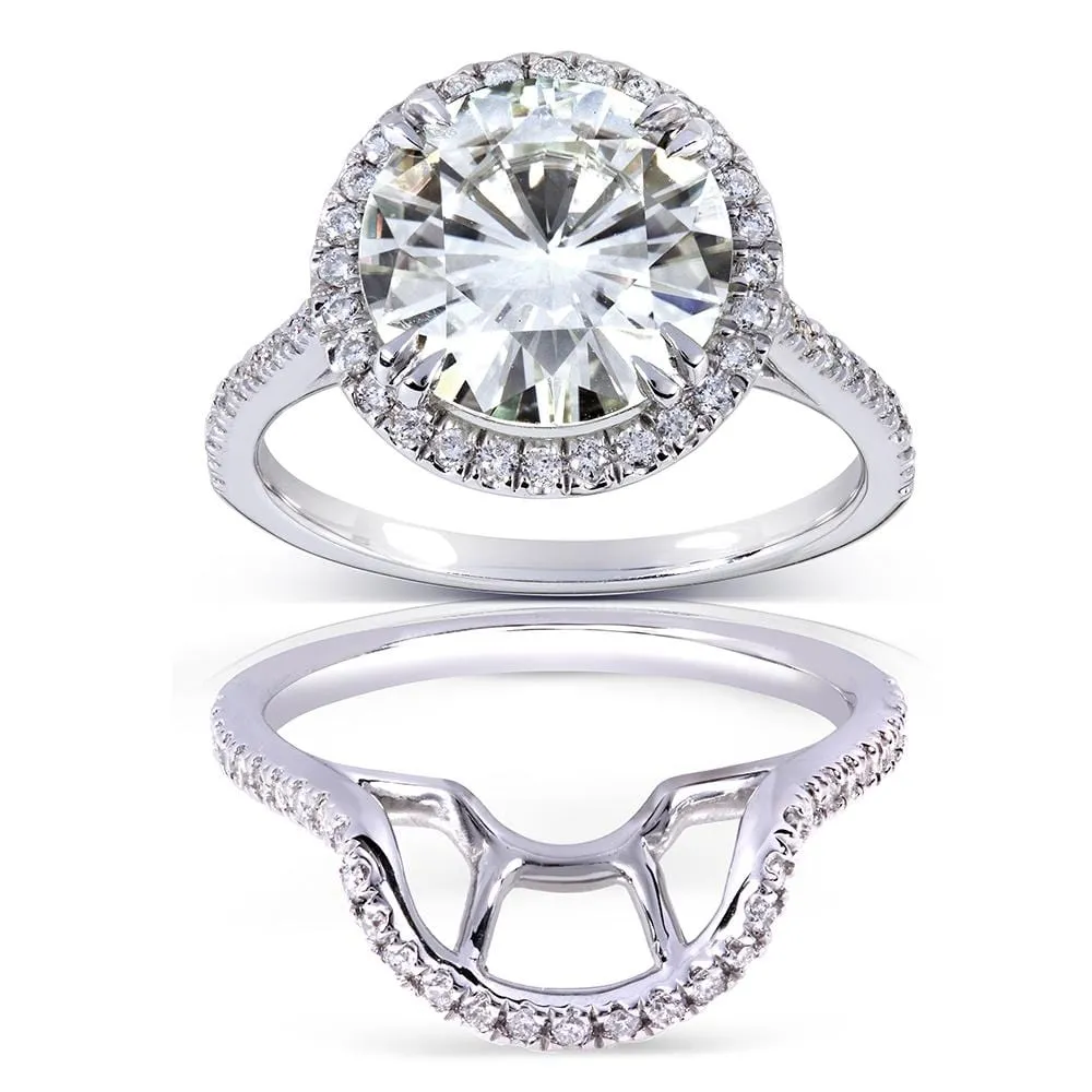 3-1/2ct.tw Original Round 9.5 Halo Bridal Set