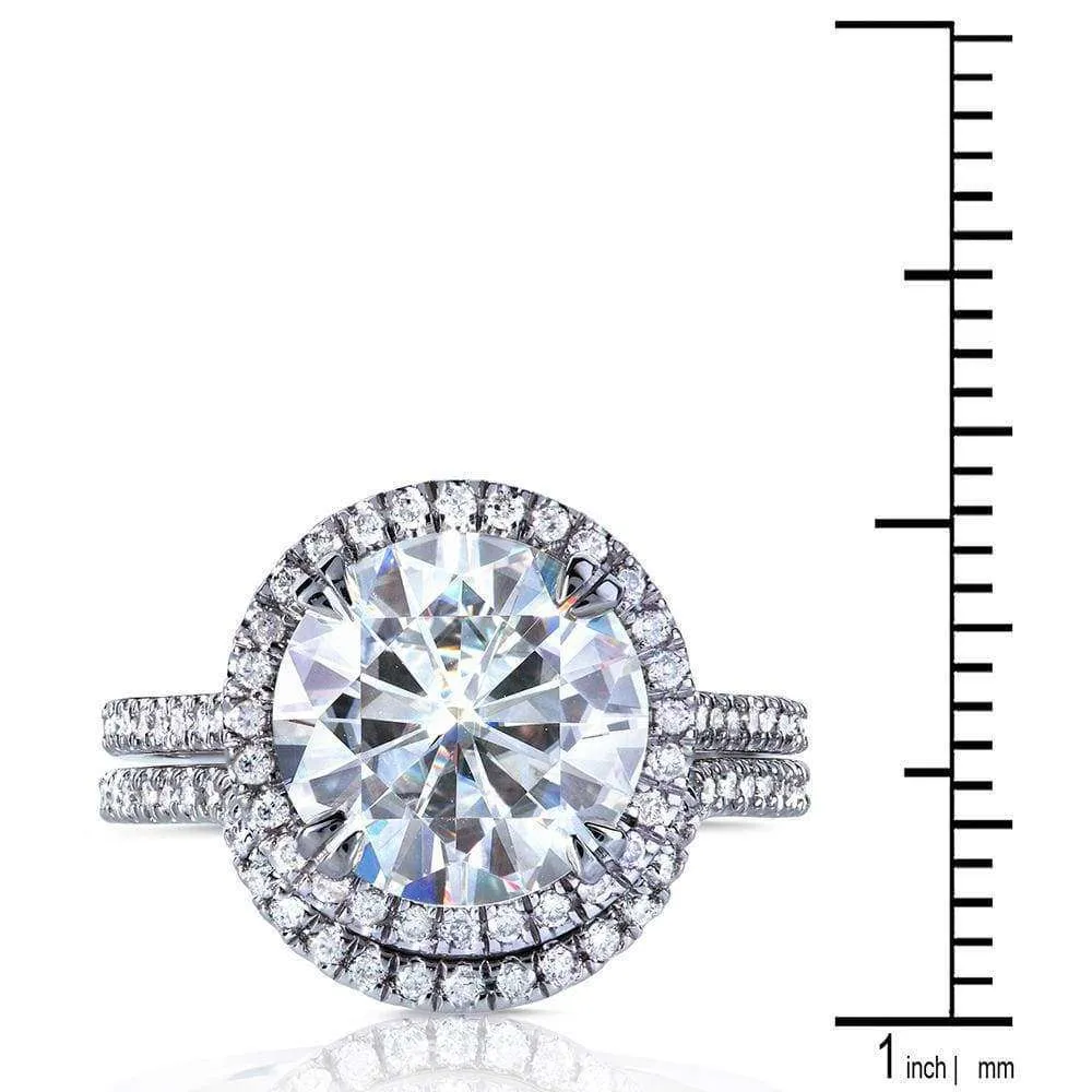 3-1/2ct.tw Original Round 9.5 Halo Bridal Set