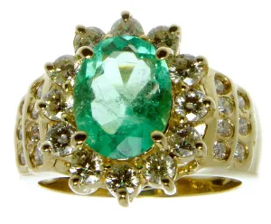 3.92ct Emerald & Diamond Ring