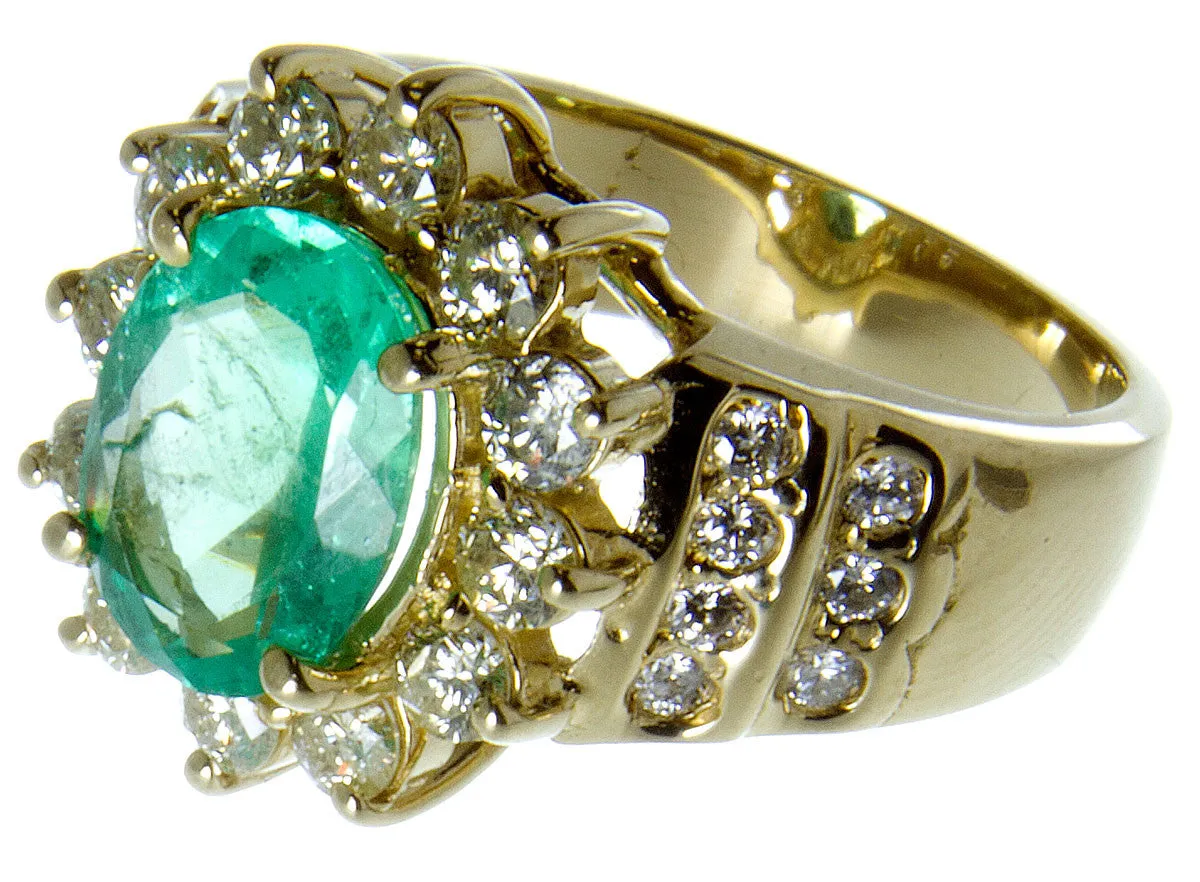 3.92ct Emerald & Diamond Ring