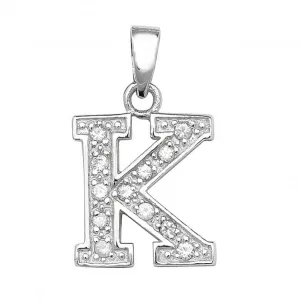 Acotis Silver 925 Zirconia Initial Pendant G6124/K