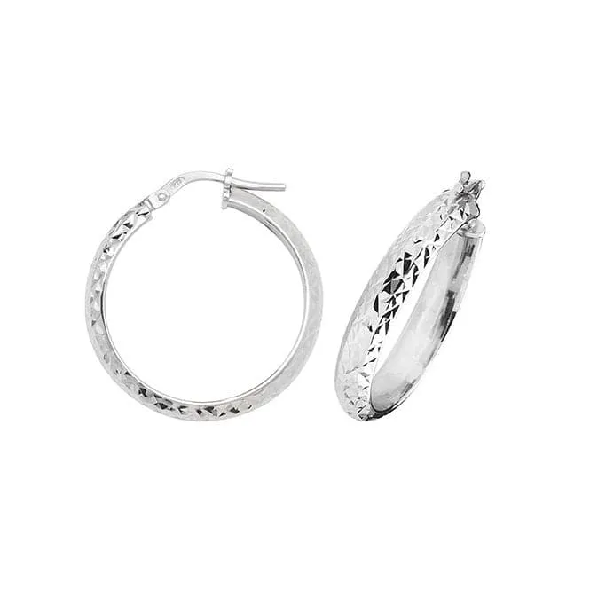 Acotis Silver Hoop Earrings Twisted G5111