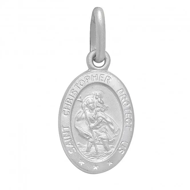 Acotis Silver Pendant St Christopher Oval G6287