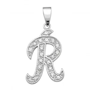 Acotis Silver Pendant Zirconia Initial G6128/R