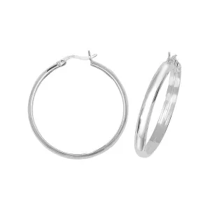 Acotis Silver Plain Hoop Earrings G5743