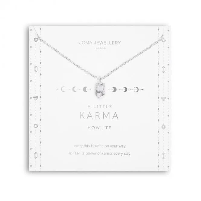 Affirmation Crystal A Little Karma Howlite Silver 46cm Extender Necklace 5265