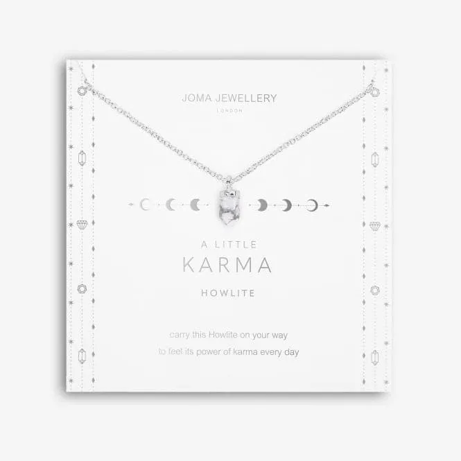 Affirmation Crystal A Little Karma Howlite Silver 46cm Extender Necklace 5265