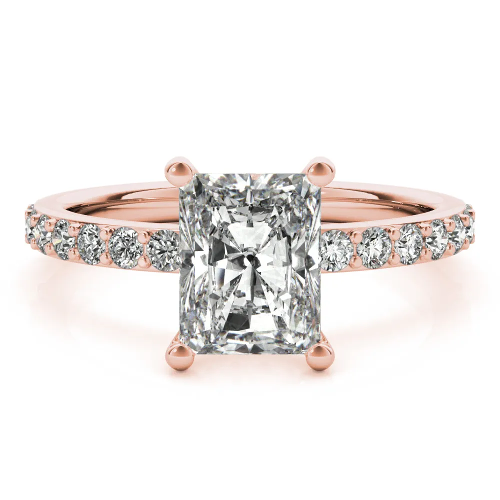 Allegra Radiant Cut Diamond Bridge Engagement Ring Setting