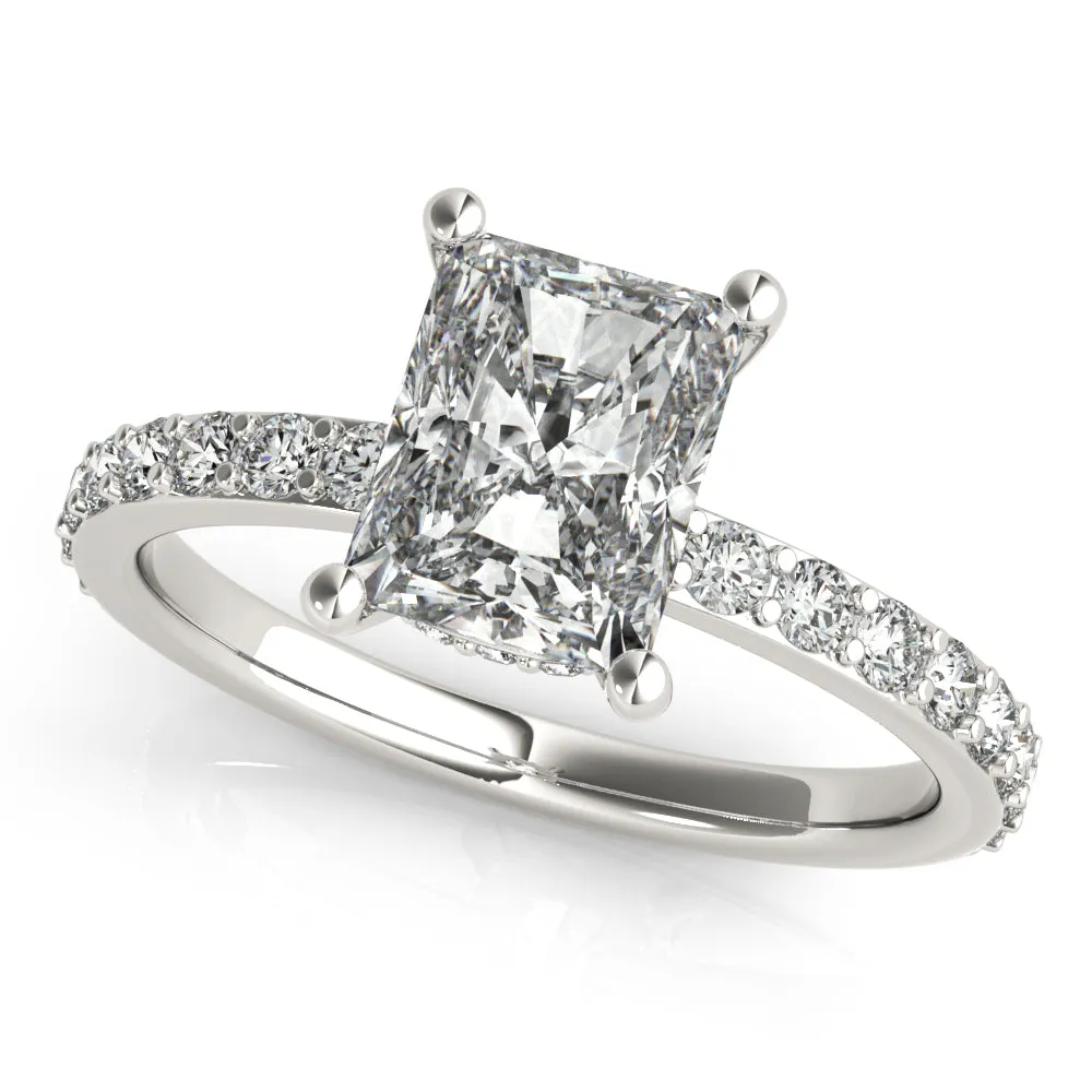 Allegra Radiant Cut Diamond Bridge Engagement Ring Setting