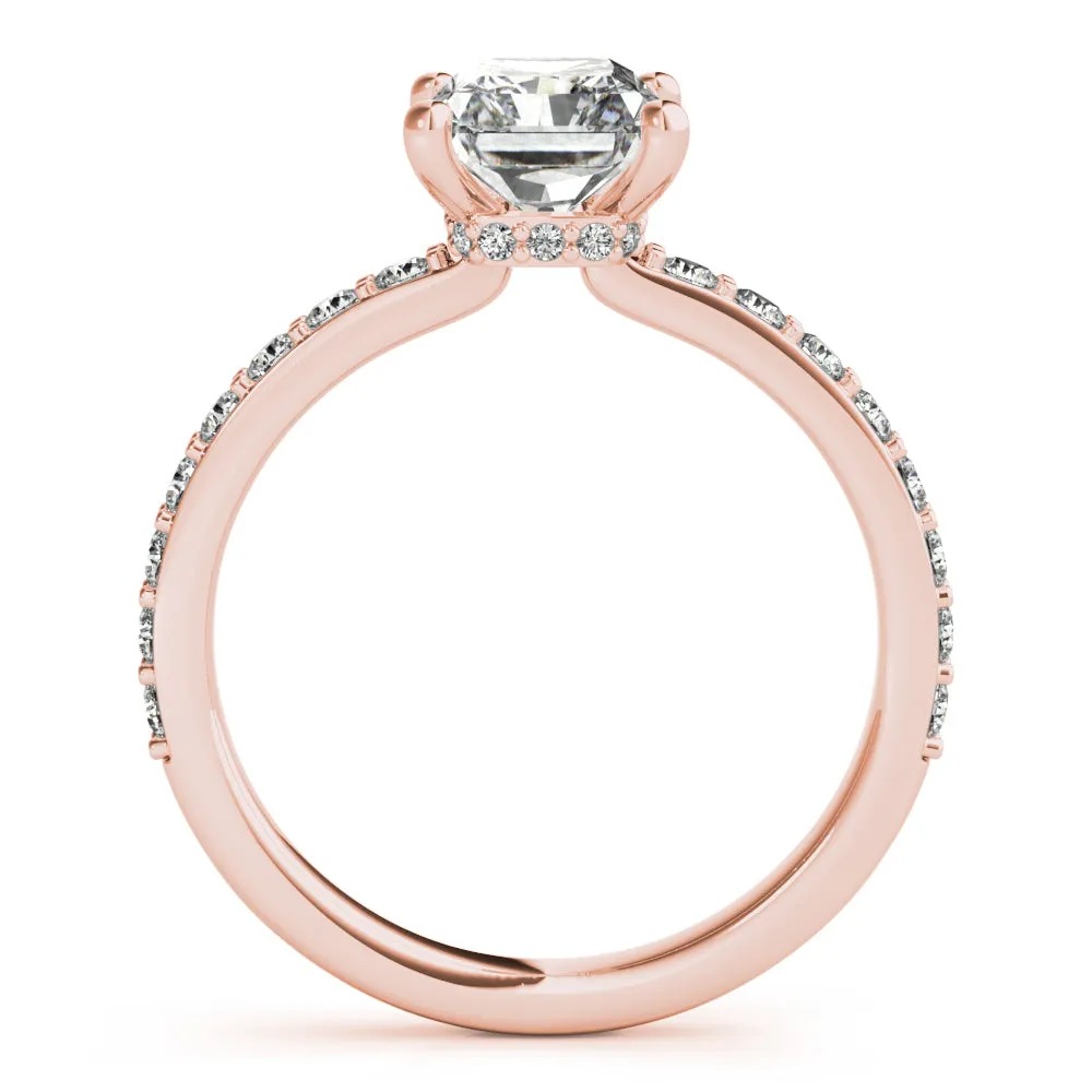 Allegra Radiant Cut Diamond Bridge Engagement Ring Setting