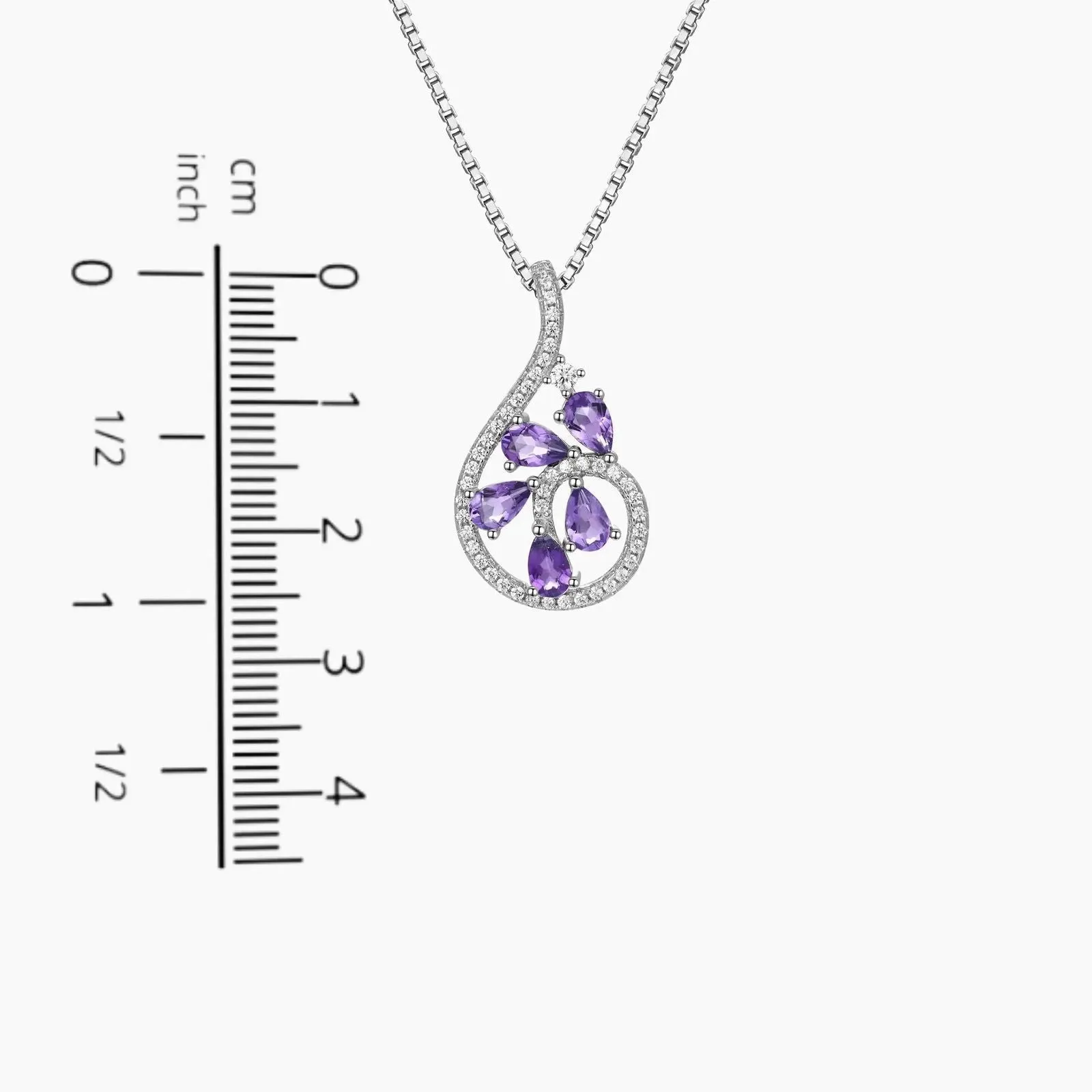 Amethyst Dewdrop Penant in Sterling Silver