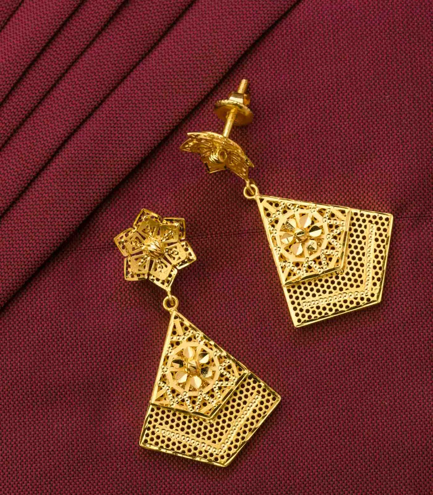 Angled Intricate Earrings