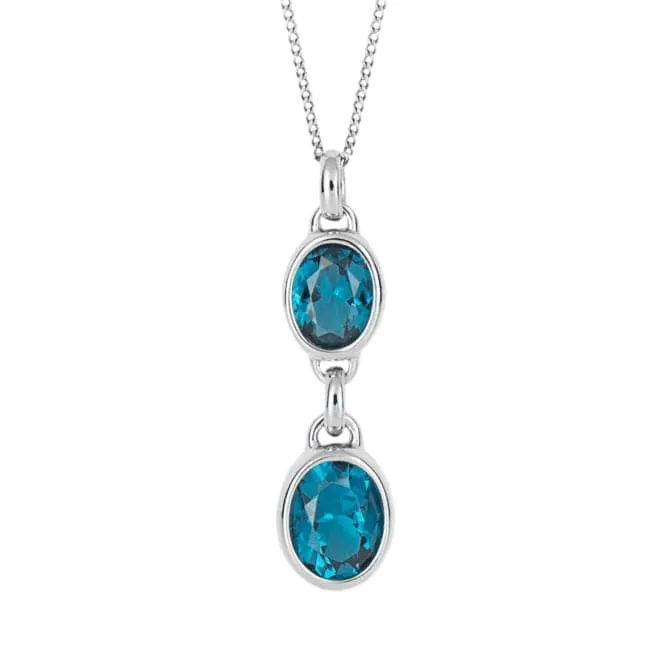 Aqua Nano Crystal Double Drop Pendant P5199T