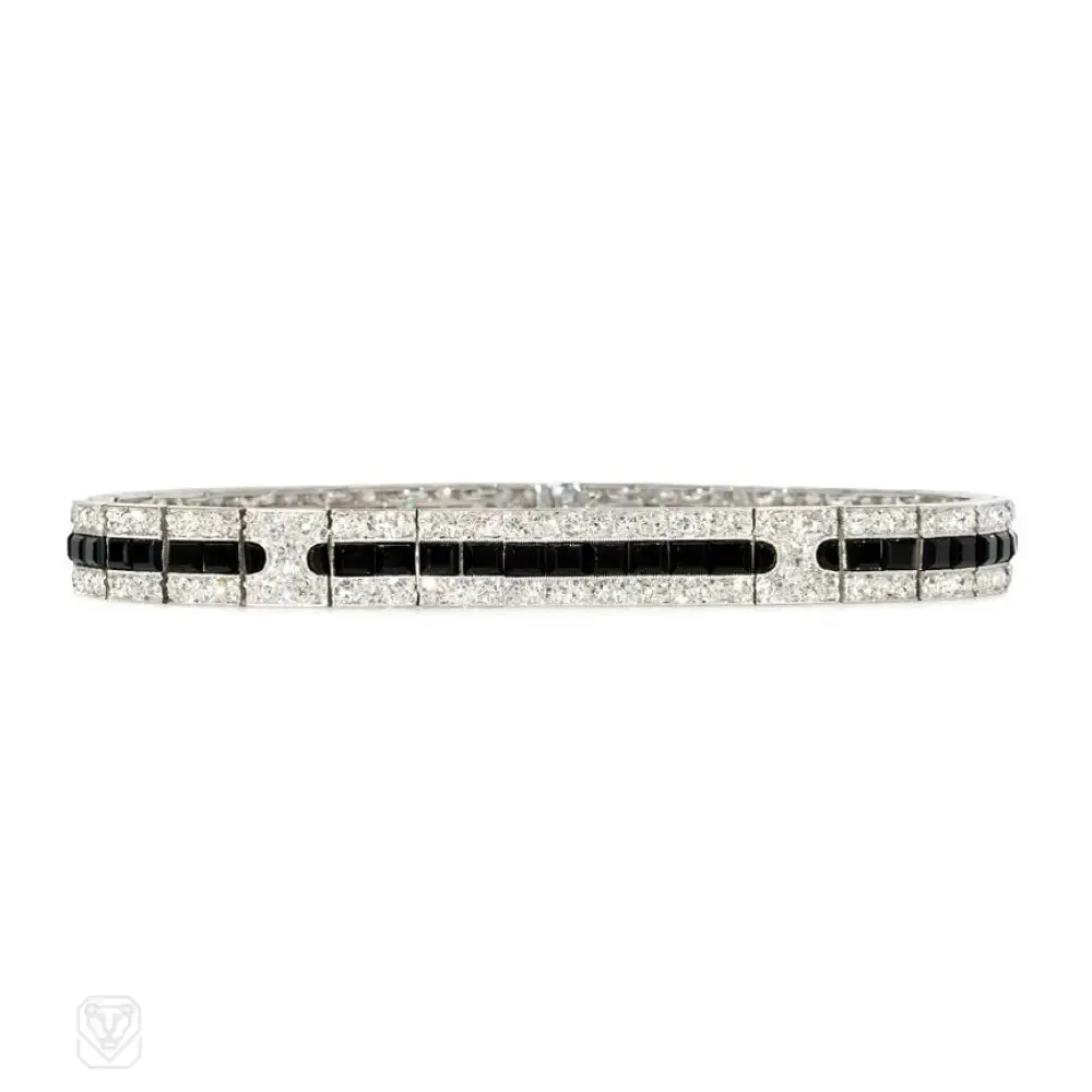 Art Deco onyx and diamond bracelet, Van Cleef & Arpels, France.