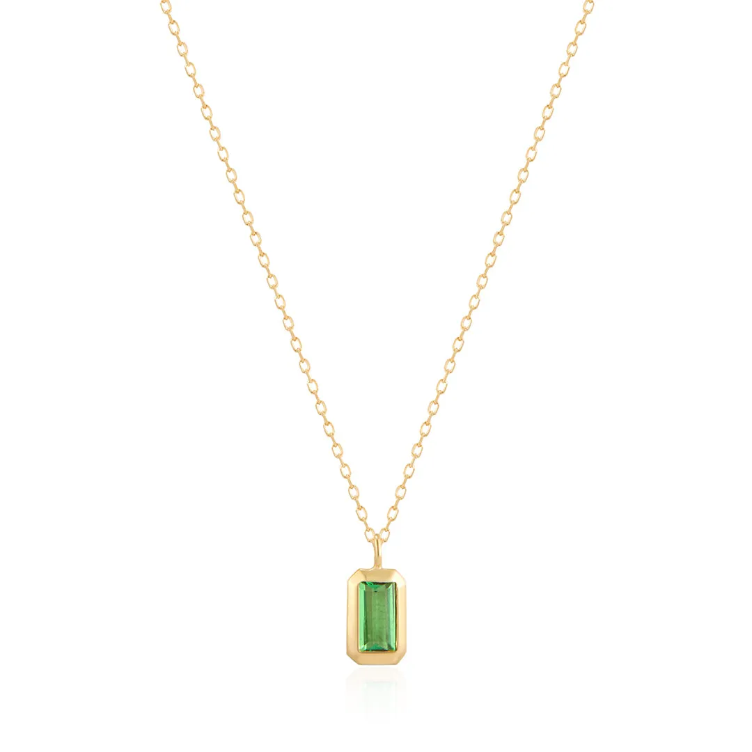 ASPEN | Tsavorite Bezel Necklace