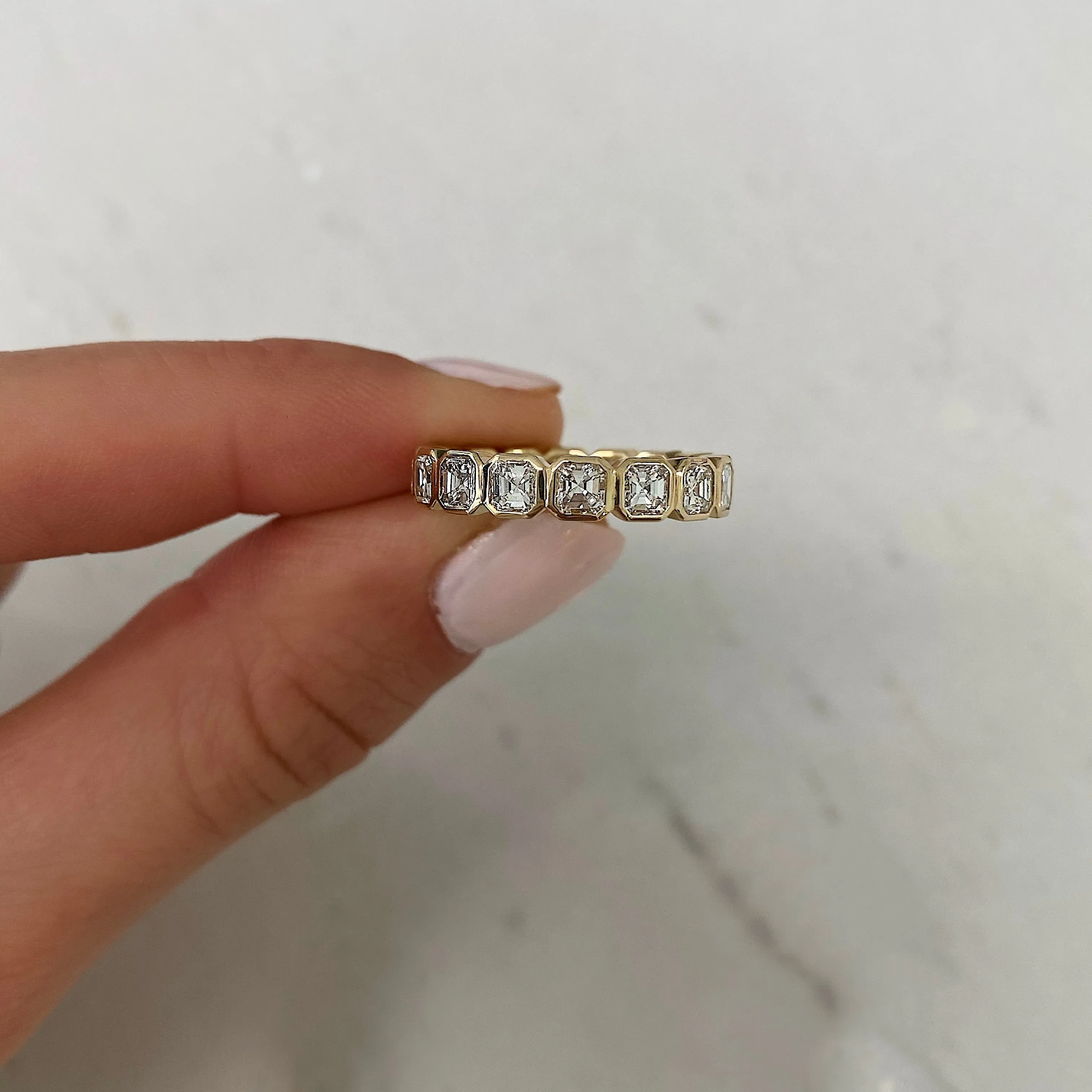 Asscher Bezel Eternity Band