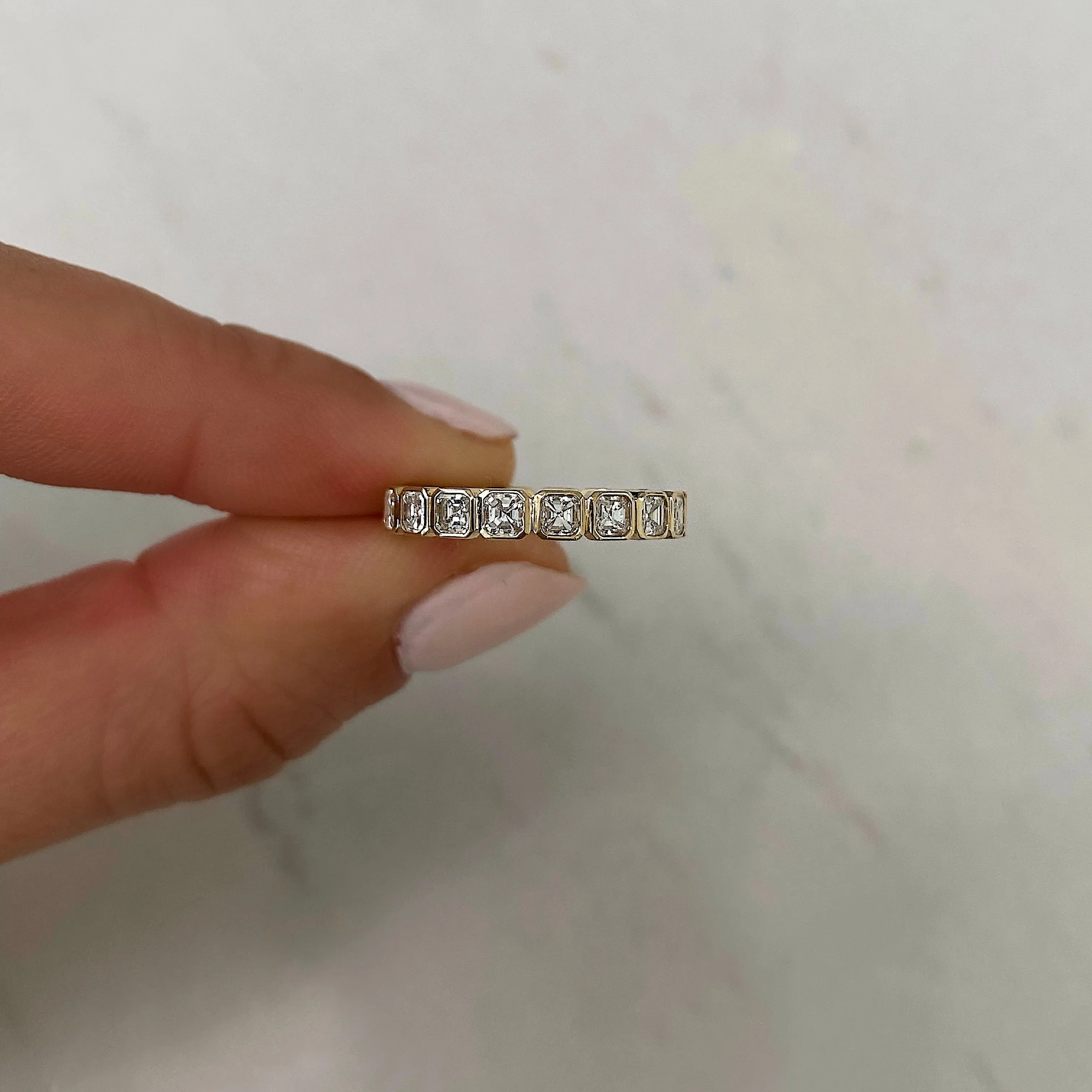 Asscher Bezel Eternity Band