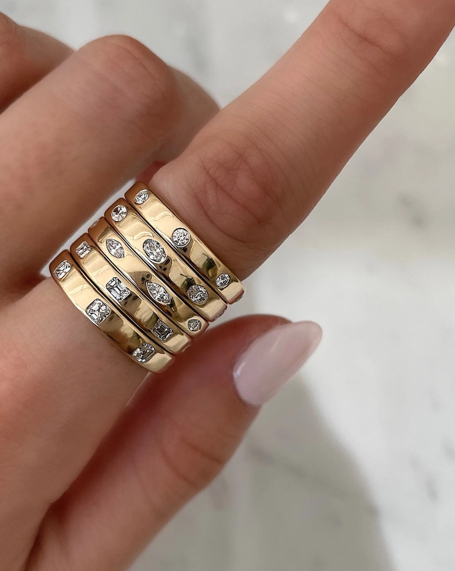 Asscher Luxe Inlay Eternity Band