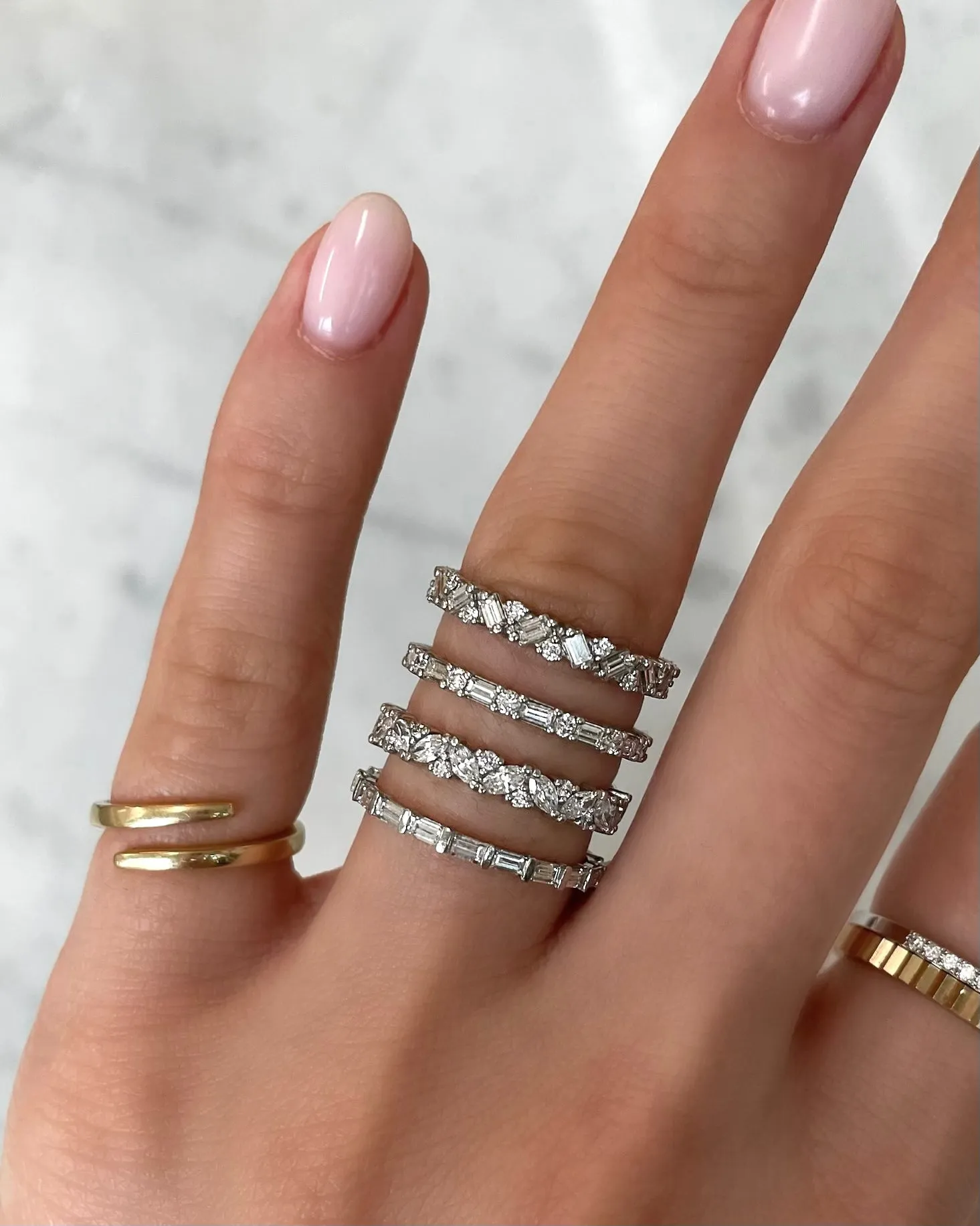 Baguette Cluster Eternity Band