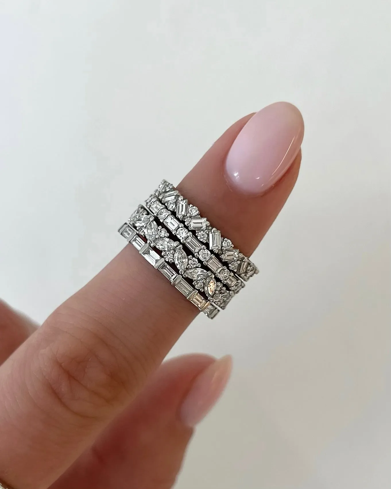 Baguette Cluster Eternity Band