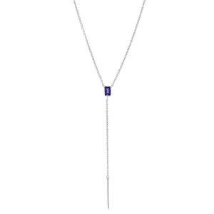 Baguette Lariat, Iolite, Silver