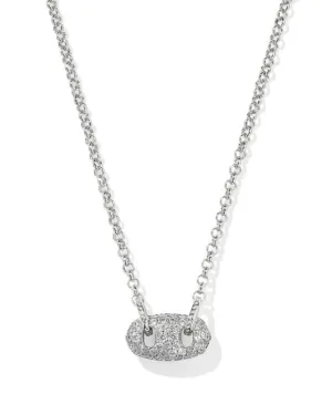 BAILEY PAVE SILVER SHORT PENDANT NECKLACE- WHITE CRYSTAL