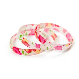 Bangle Set | Floral Pink Print | Lilies and Roses NY