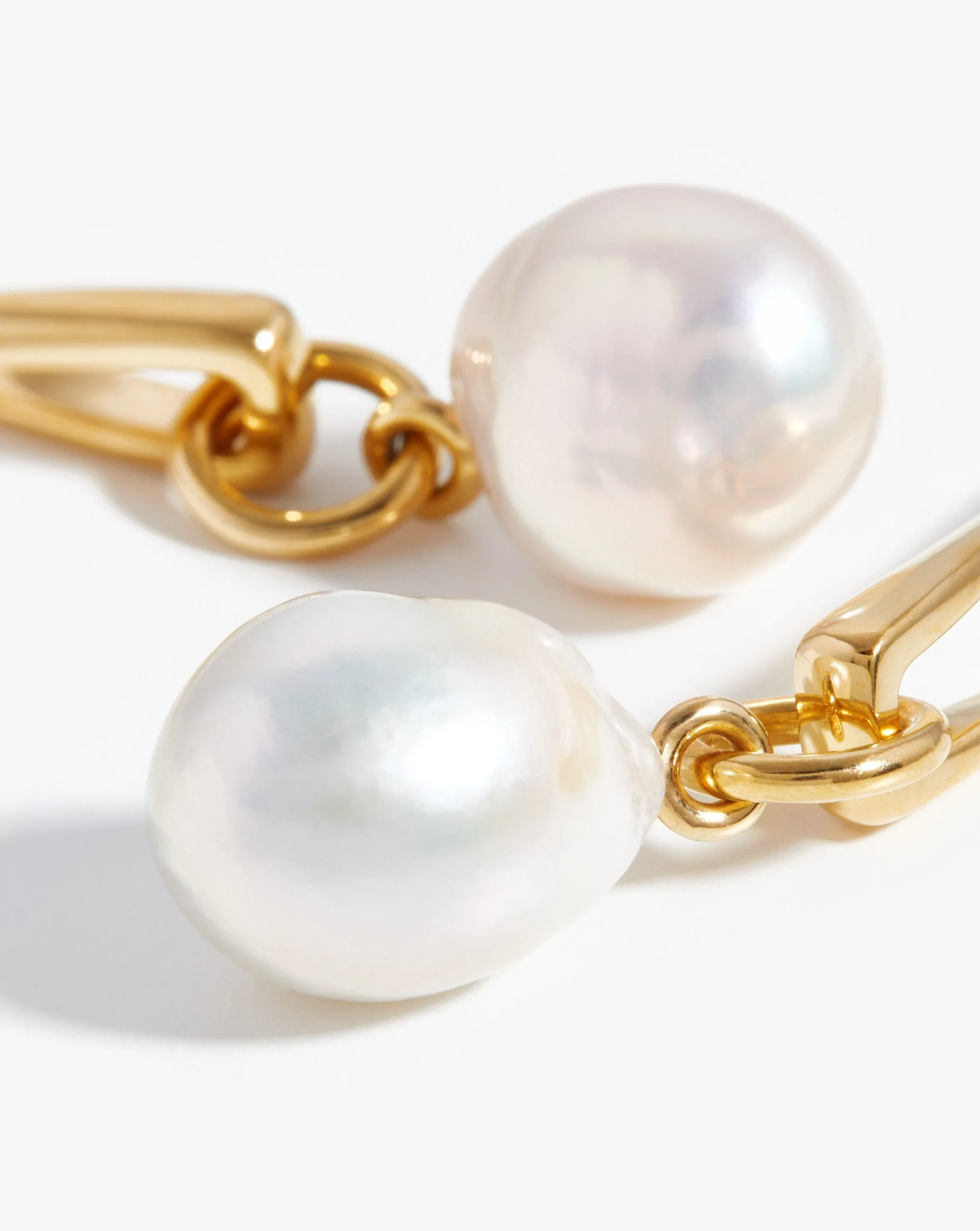 Baroque Pearl Twisted Drop Earrings | 18ct Gold Plated/Pearl