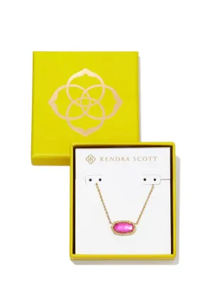 Boxed Elisa Gold Pendant Necklace in Azalea Illusion