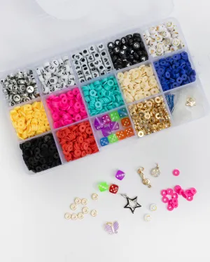 Bright Hearts and Numbers Heishi Letter Bead Box Kit