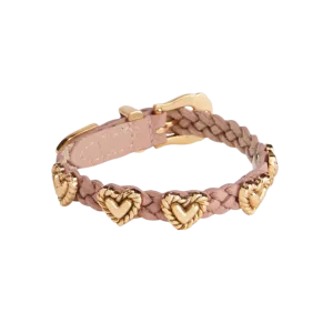 Brighton Women's Roped Heart Braid Bandit Gold Pink Sand Bracelet