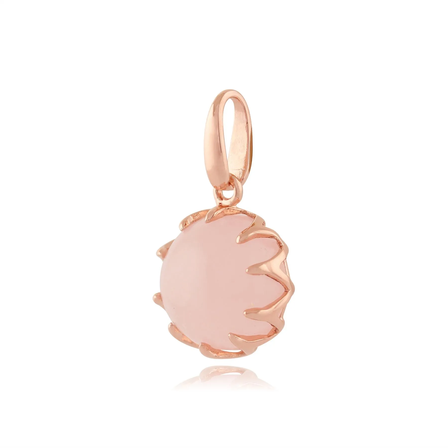 Calo' Rose Quartz Pastell Anhänger Halskette in 9ct Rosen Gold Beschichtet Sterlingsilber