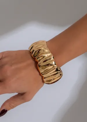 Chrome Wave Bracelet Gold