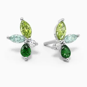 Cluster Green Earrings in 925 Silver - Irosk Australia ®