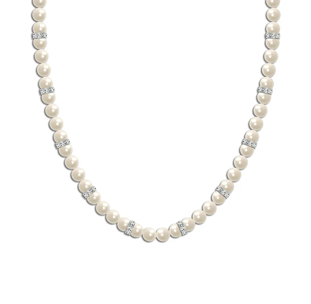 Crystal Elegance Pearl Bridal Necklace